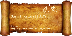 Garai Krisztián névjegykártya